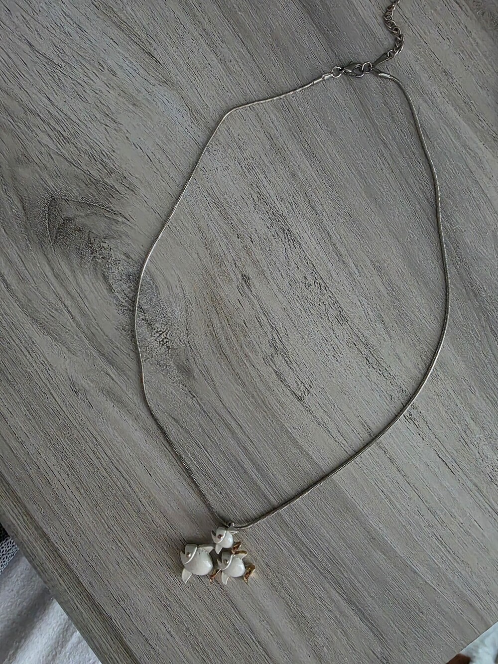 18KGP Silver Fish Pendant Necklace with Gold Plated Chain
